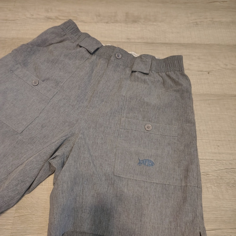AFTCO American Fishing Tackle Co Mens Gray Heathered Fishing Shorts Size 34